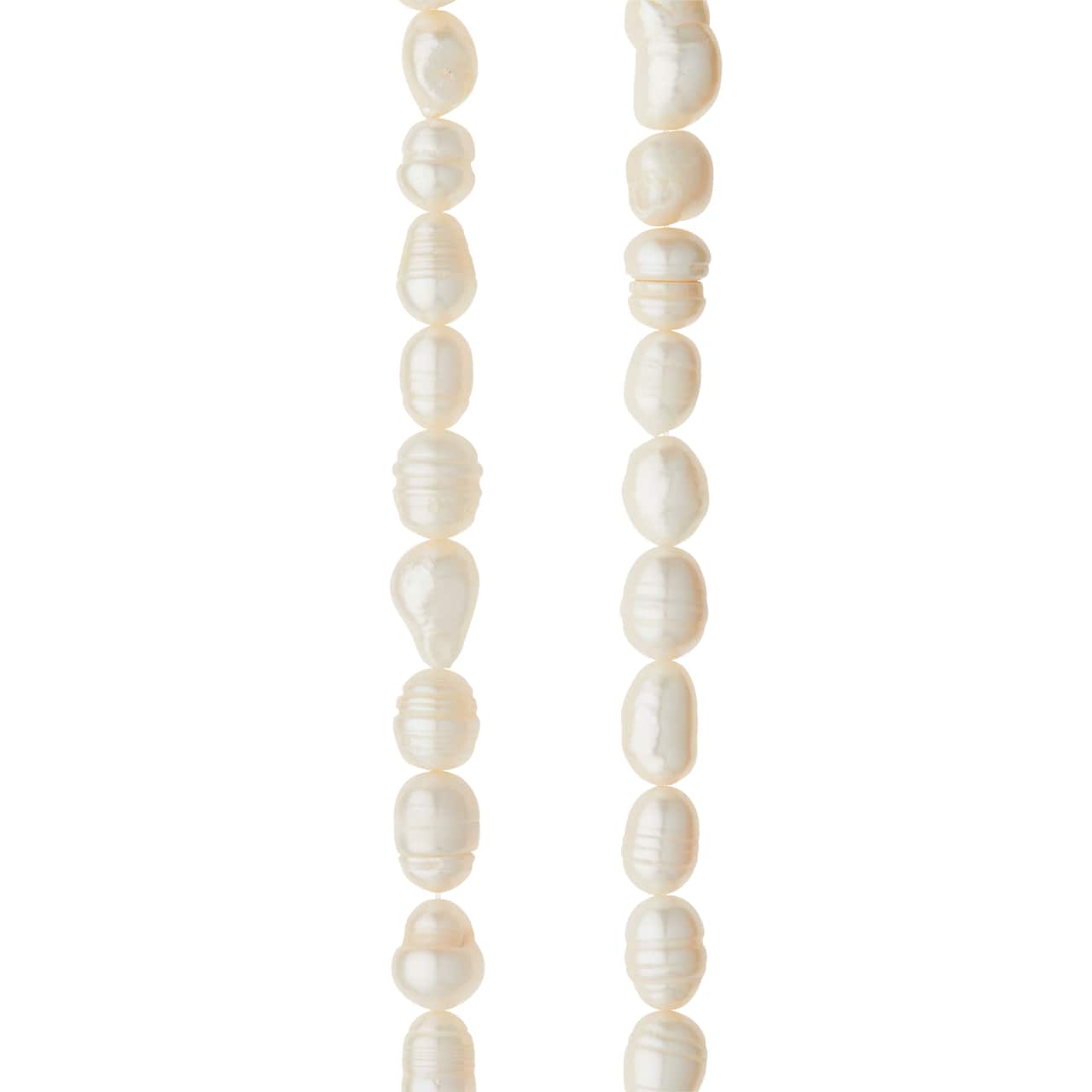 White Pearl Oval Bead, 9mm by Bead Landing&#x2122;
